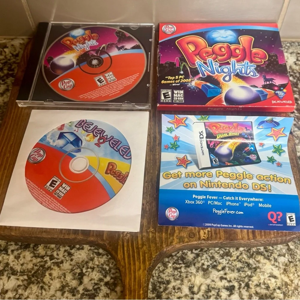 BEJEWELED 2 & Peggle PC Computer Games MAC CD-ROM by Pop Cap Games